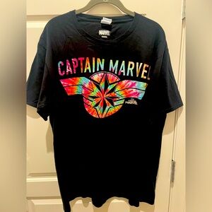 Captain Marvel Tie-Dye Captain Logo t shirt
